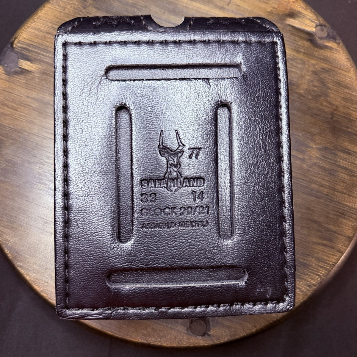 Safariland Double Magazine Pouch GLOCK 20/21 Leather 77 Basketweave Hidden Snap