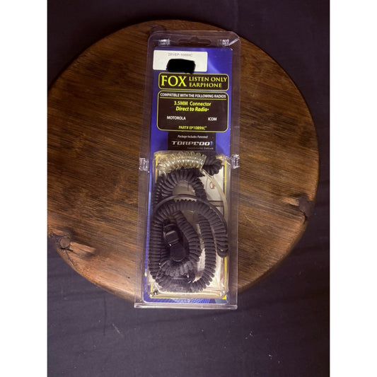 FOX CT Listen-Only Earpiece EP1089XC w/ Clear-Coiled Tube By Earphone Connection