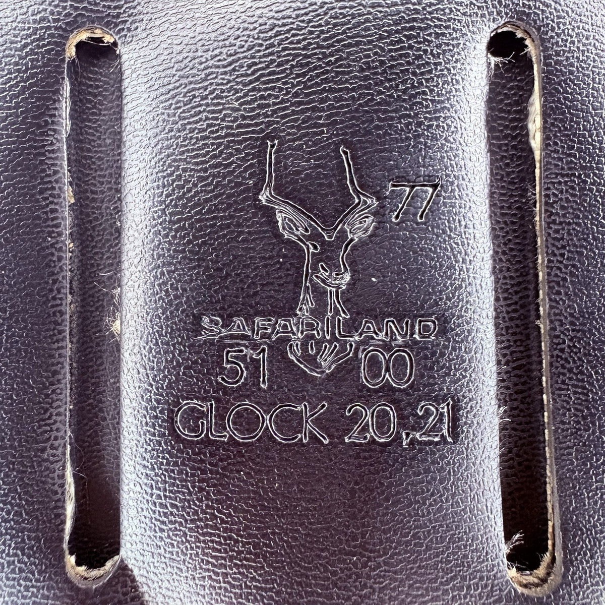 Safariland Double Magazine Pouch GLOCK 20/21 Leather 77 Basketweave Hidden Snap