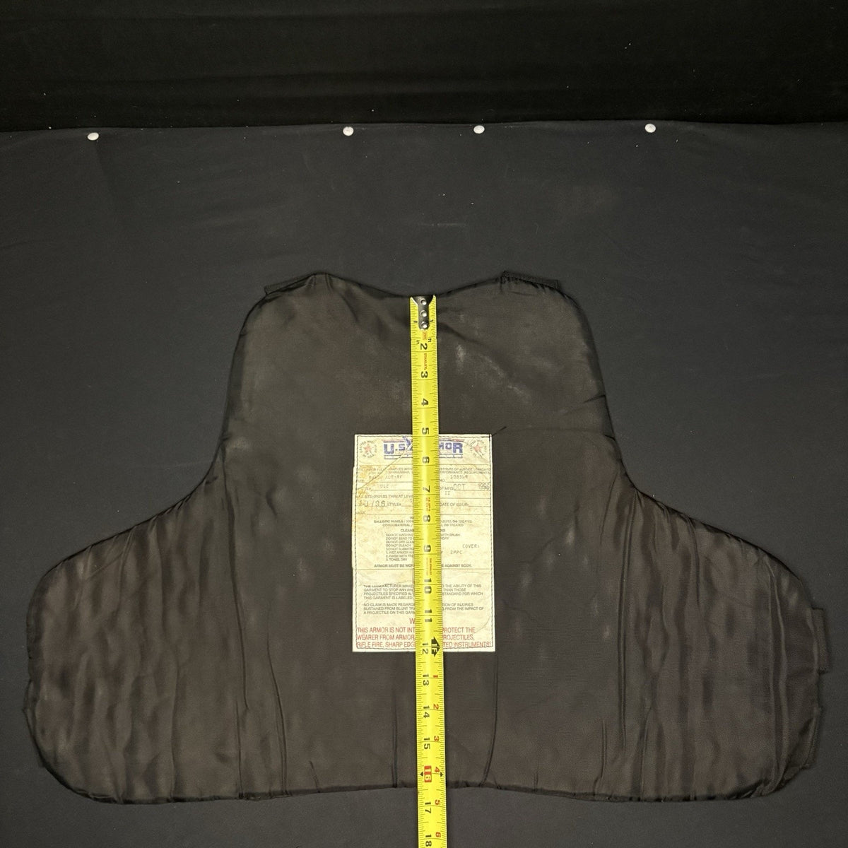 US Armor Ballistic Level 2 II Vest Size XL Made In USA Concealable Bulletproof