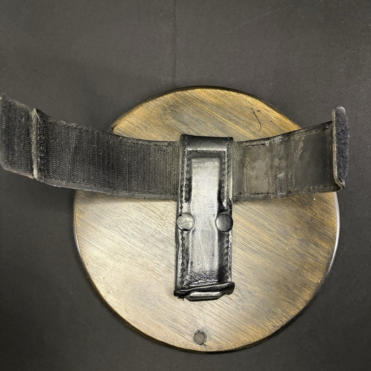 Aker Universal Radio Holder, 588U Basketweave Leather Brass Snap Belt Loop