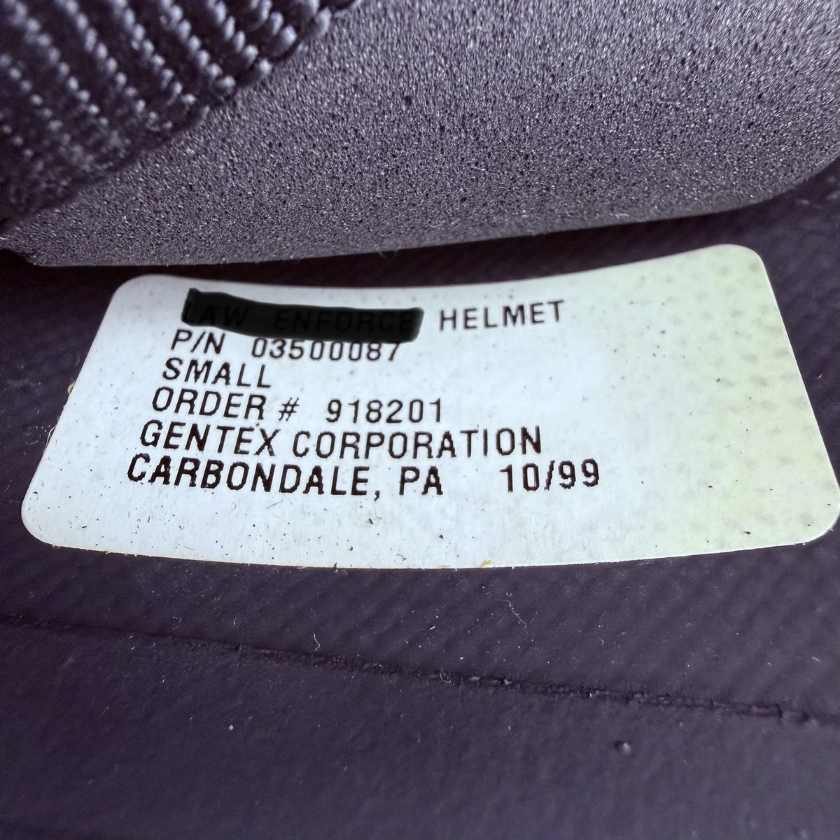 Gentex 3A Helmet PASGT Size Small IIIA Ballistic Bulletproof Black ACH Military