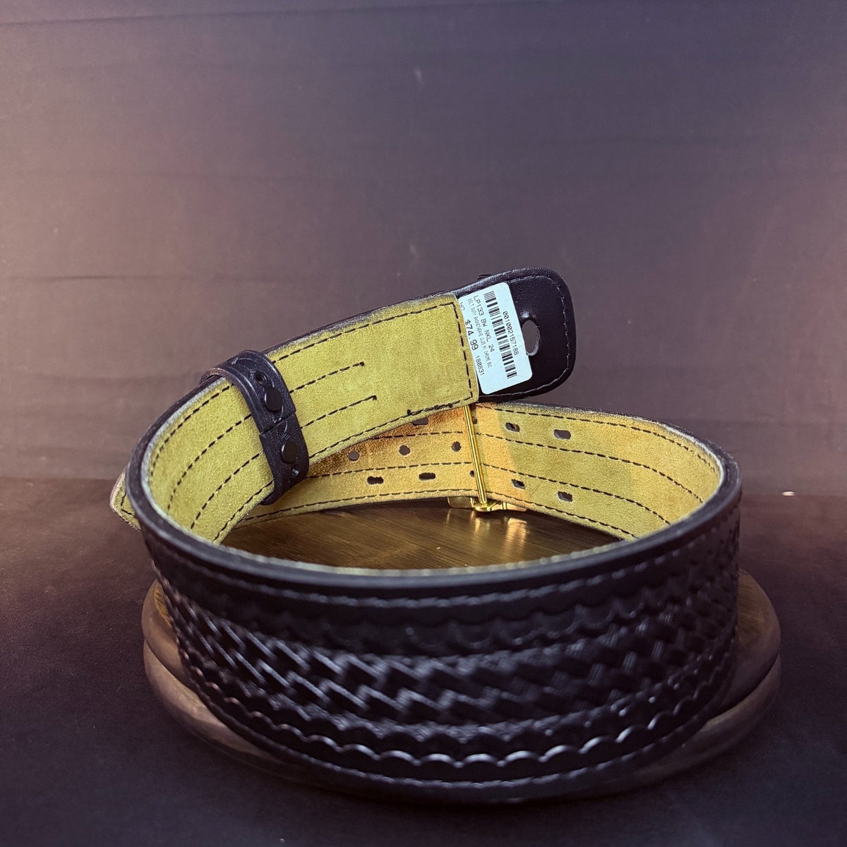 Safariland 94 Basketweave Duty Belt Size 24" Brass Buckle Leather Suede Lined