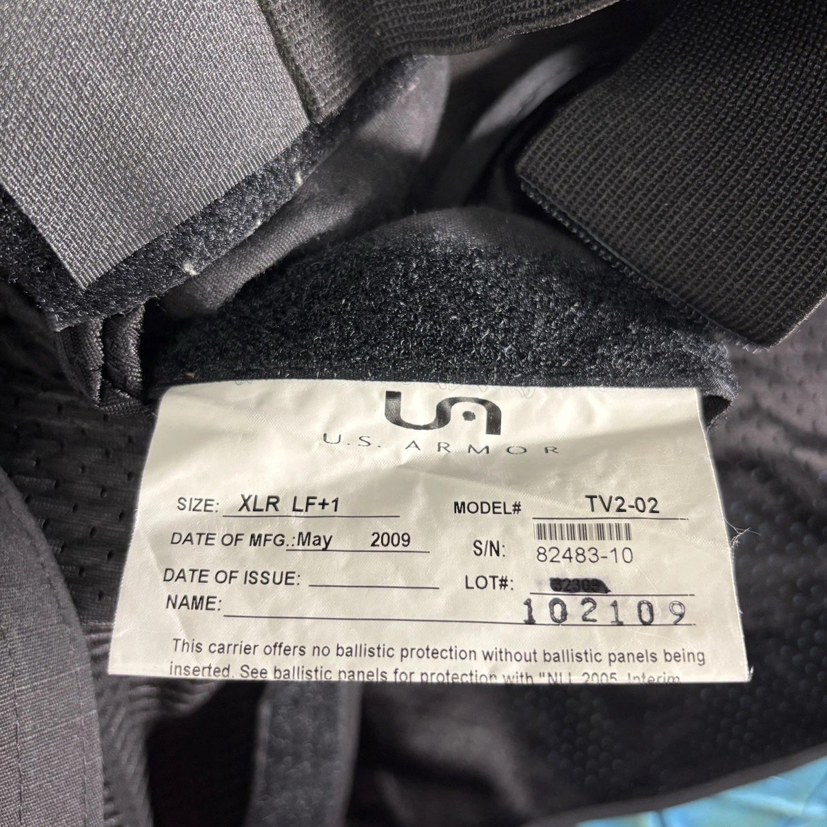 US Armor Vest Ballistic Level 2 (II) Size Medium ABA Bulletproof Body Armor