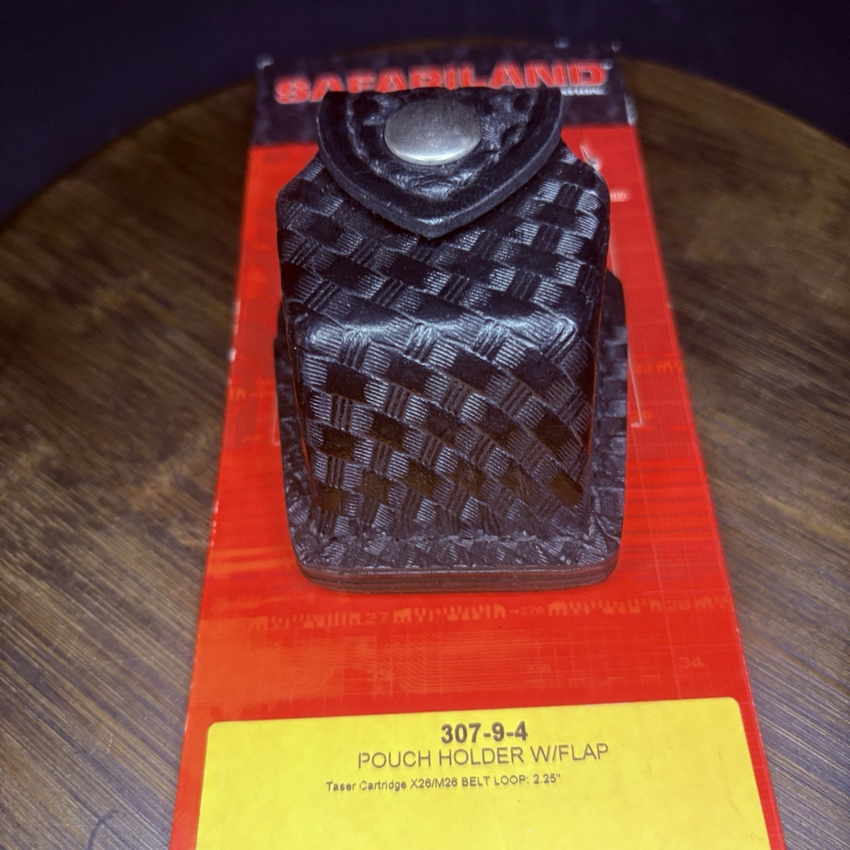 Safariland 307 Taser Cartridge Pouch X26 M26 Basketweave Leather 2.25" Belt Loop