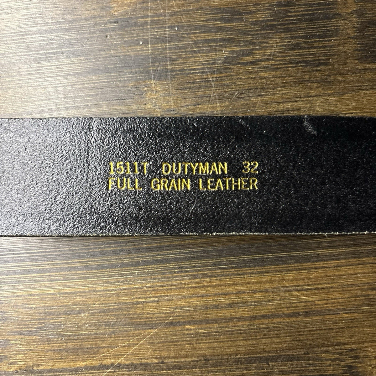 DutyMan Garrison Belt Size 32" Plain Black Leather Brass Buckle 1.5" Wide 1511T