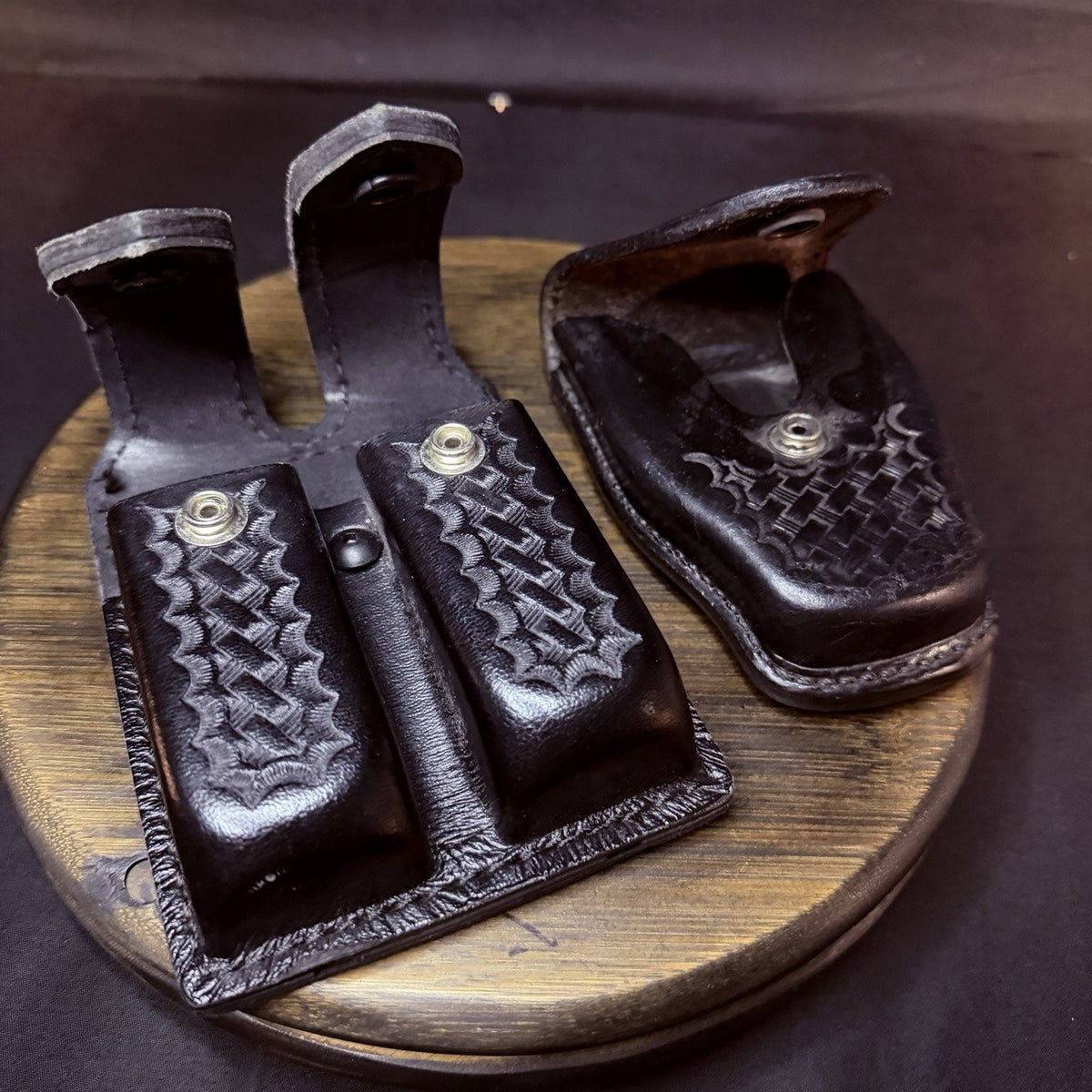 Safariland Double Magazine Pouch GLOCK 20/21 w/ Tex Shoemaker Handcuff Case 204
