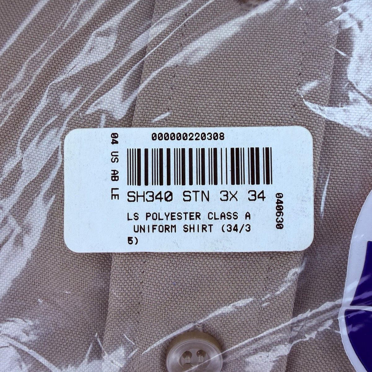 Liberty Long Sleeve Shirt Size 3X Silver Tan Class A Uniform SH340
