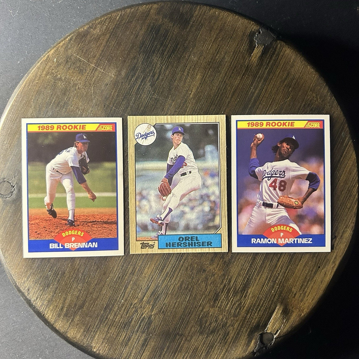 1989 (3) Dodgers Bill Brennan #622 RC & Orel Hershiser #385, Ramon Martinez