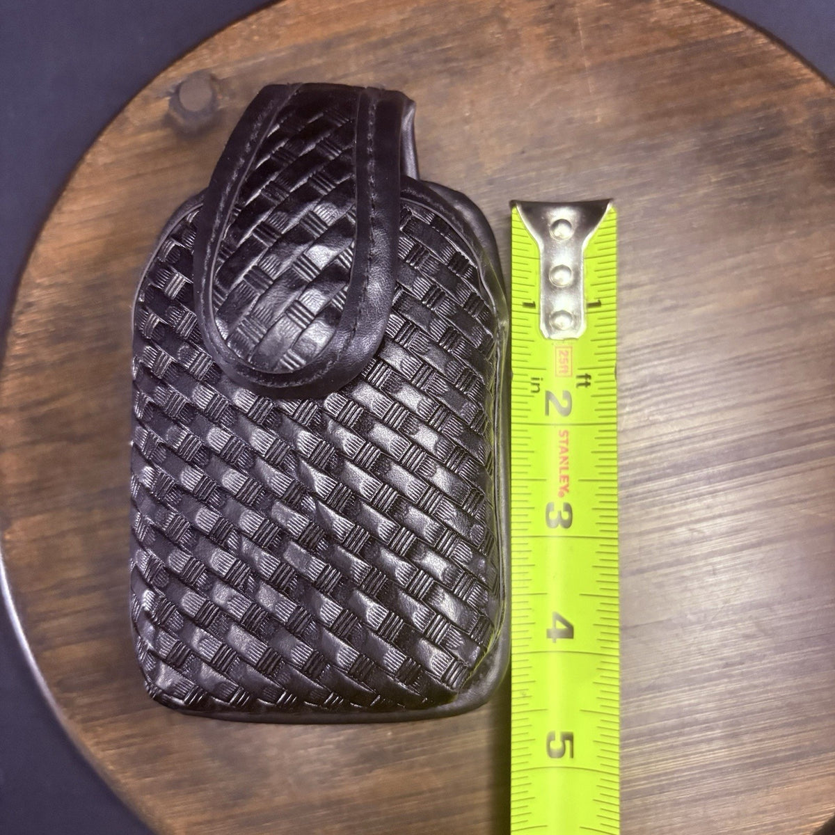 TUFF Leather Utility Recorder, Phone, Camera Pouch Basketweave w/Belt Clip