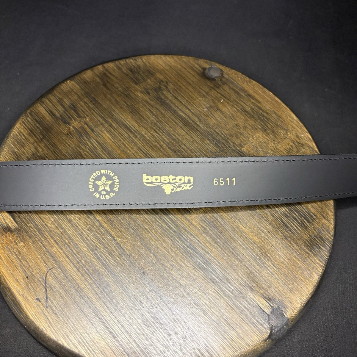 Boston Leather Sam Browne Shoulder Strap Black Hi-Gloss Brass Rings Model 6511