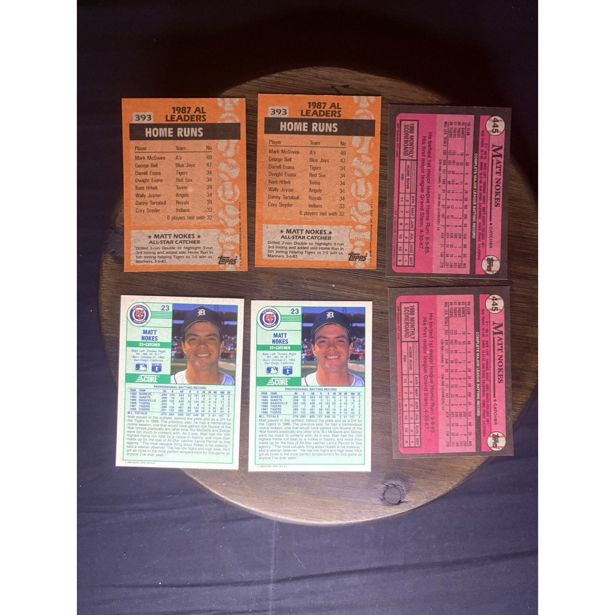 Matt Nokes (Lot of 6) Baseball Cards Detroit Tigers MLB