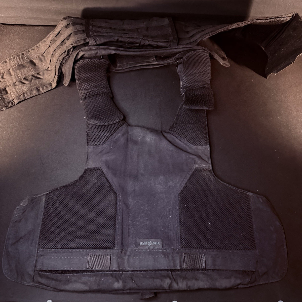 Armor Express Hard Core Tactical Carrier Vest Size XL Black MOLLE Padded