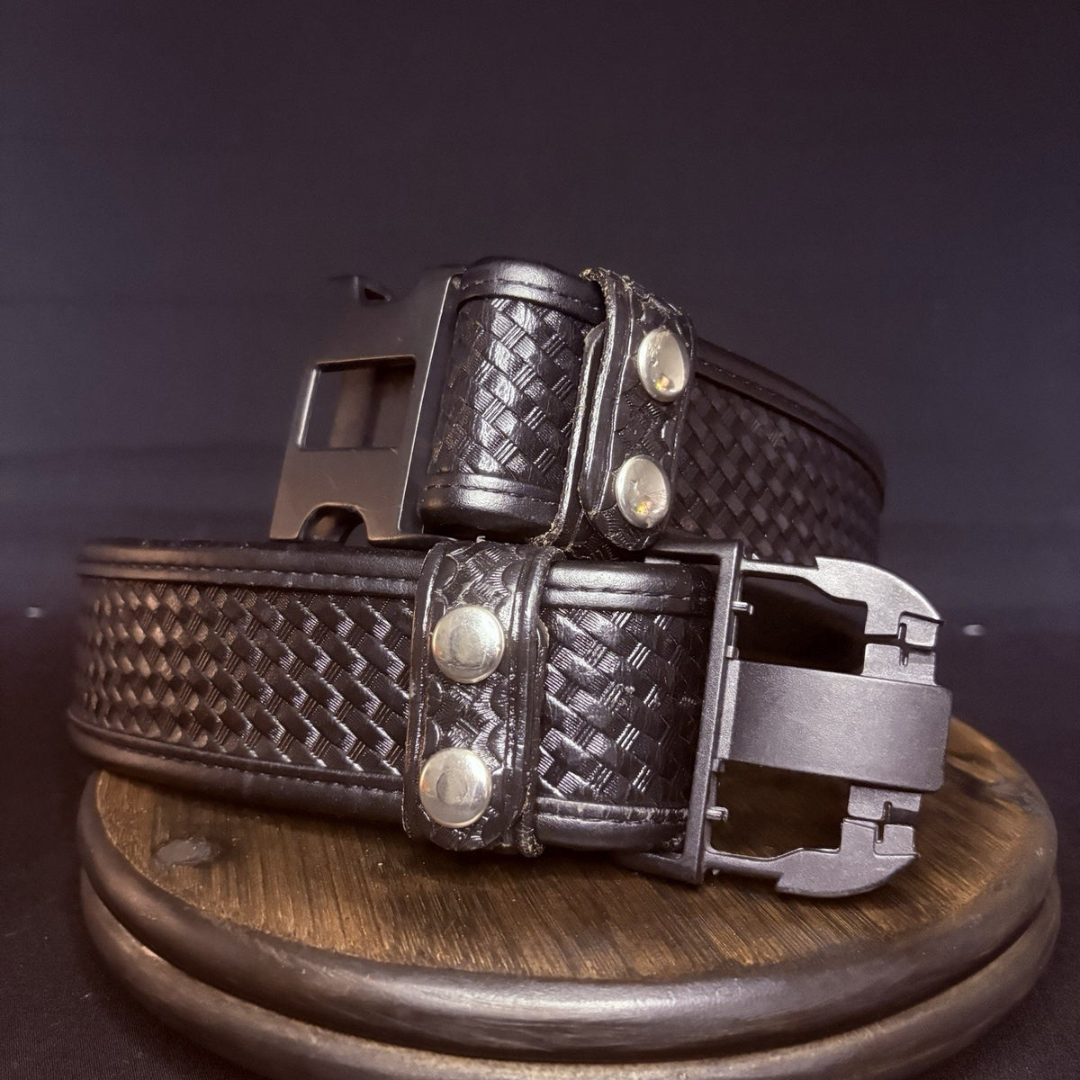 Bianchi 7950 Duty Belt Waist Size 28”-32" AccuMold Basketweave w/ 2 Belt Keepers