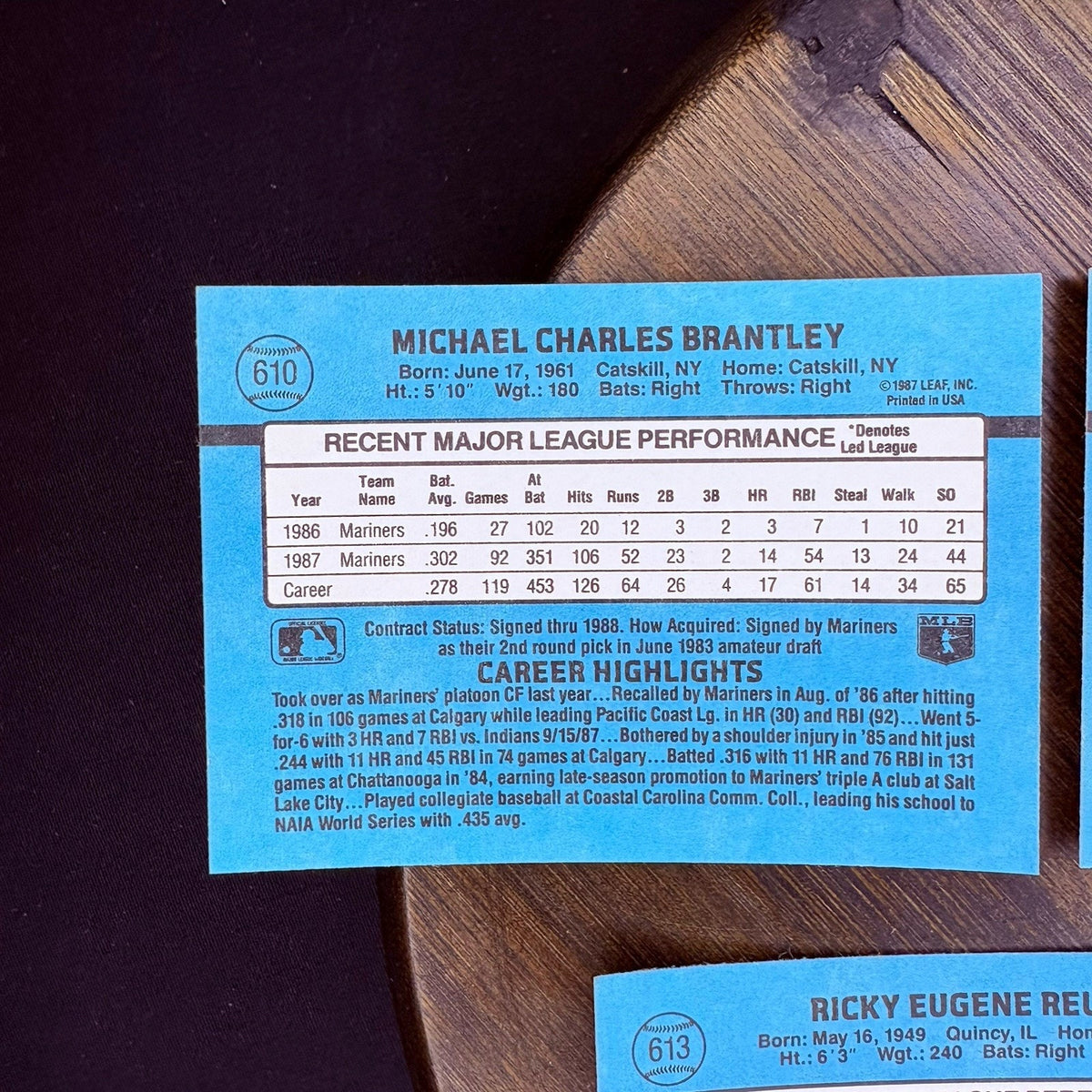 Donruss 1988 High Grade Cards #610, #611, #612, #613, #614 MLB Baseball (Lot 5)