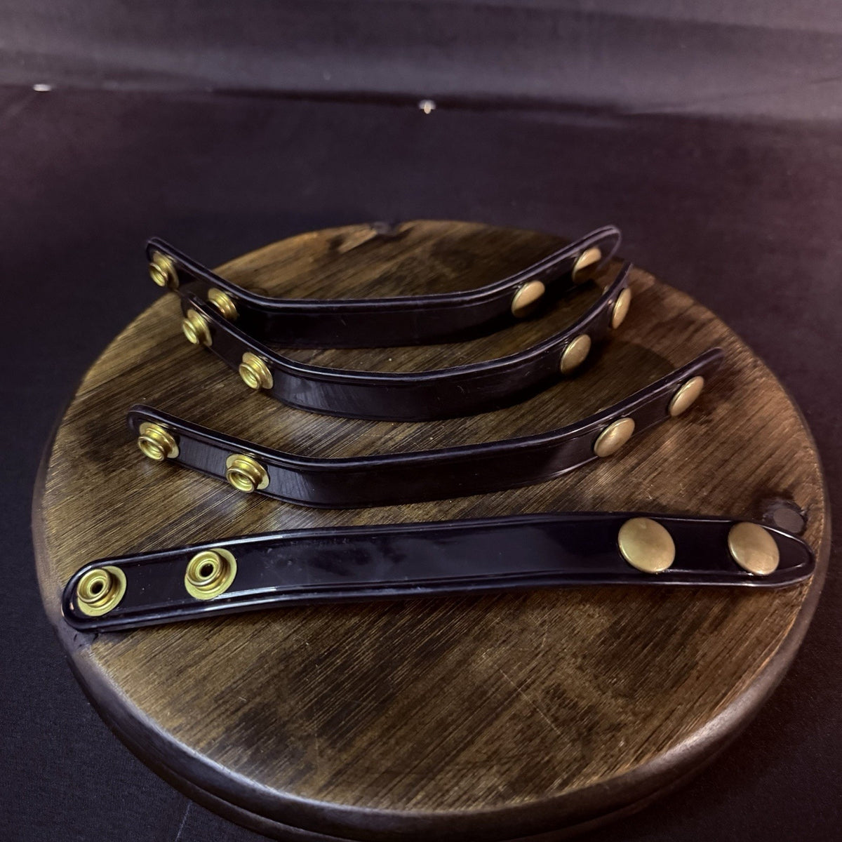 Safariland Belt Keeper 8" Black High Gloss With Brass Snaps Set Of 4