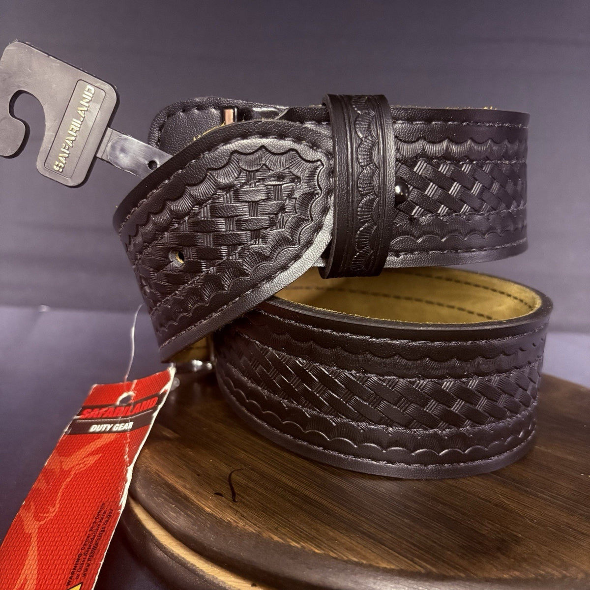 Safariland Model 87 Duty Belt - Size 30" - Sued Lined Basketweave - Black/Chrome