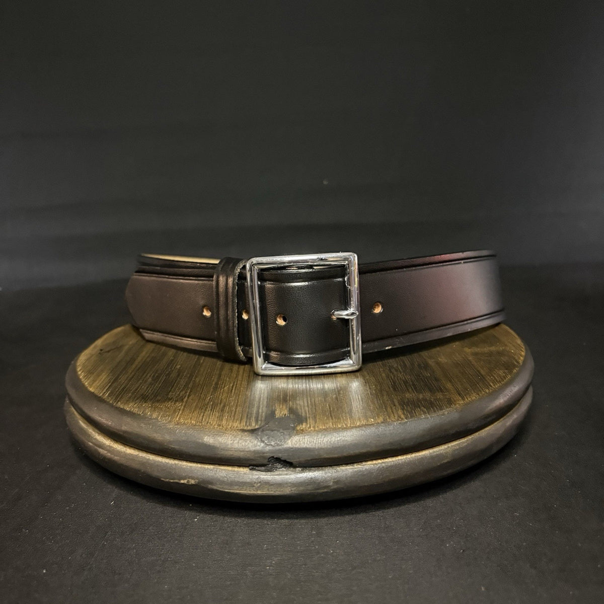 DutyMan Government Duty Belt Size 32” Brown Leather Chrome Buckle 1611