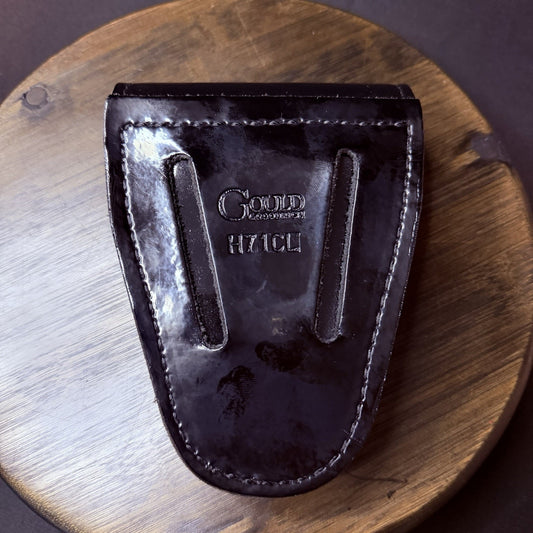 Gould & Goodrich Handuff Case Black High Gloss Leather Nickle Snap H71CL