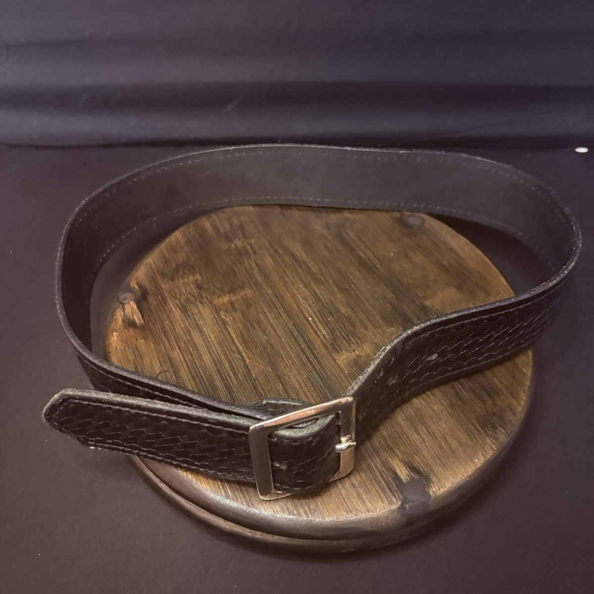 Duty Belt Size 28" Waist Black Basketweave Chrome Buckle