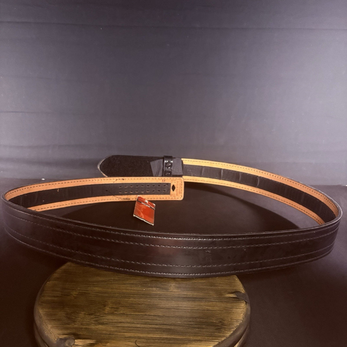 Safariland 94 Duty Belt Size 56" Hi Gloss Plain Black Leather Hook & Loop