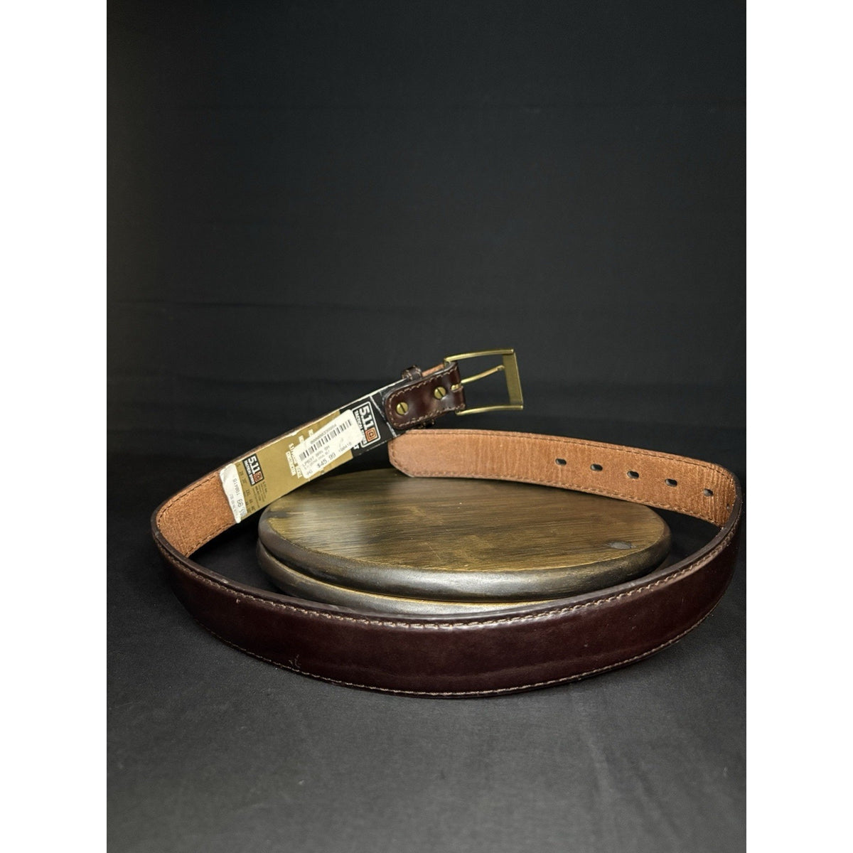 5.11 Tactical Casual Belt Size Small 28”- 30” Brown Leather Brass Buckle 59501