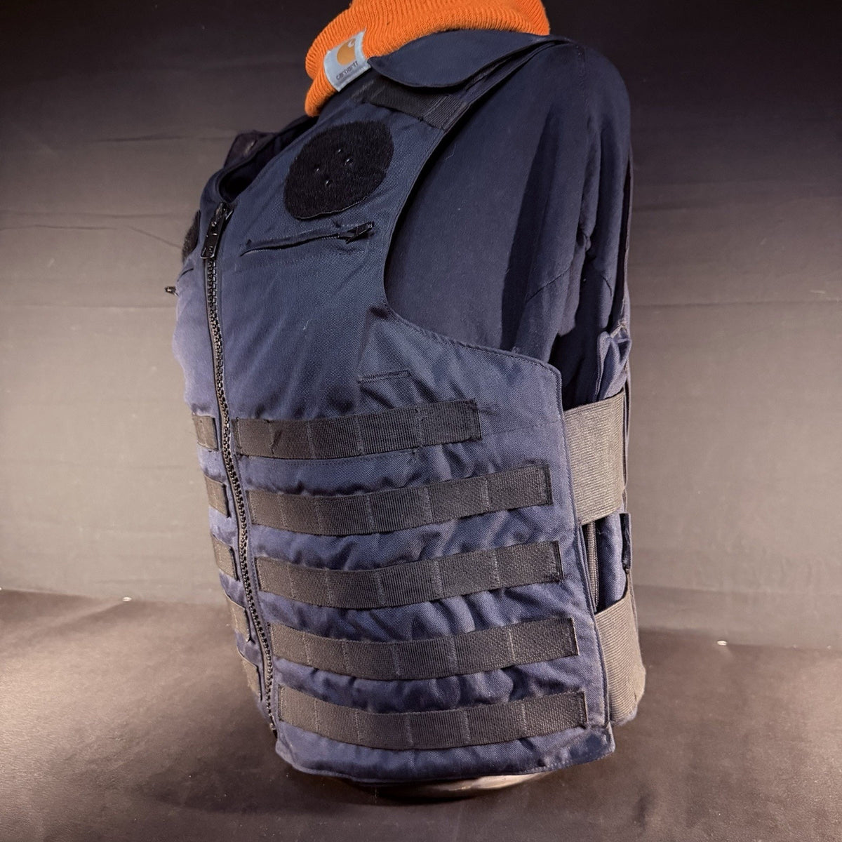 PB Tactical 3A Carrier Vest Size Medium Long Blue Ballistic IIIA, Vented Padding