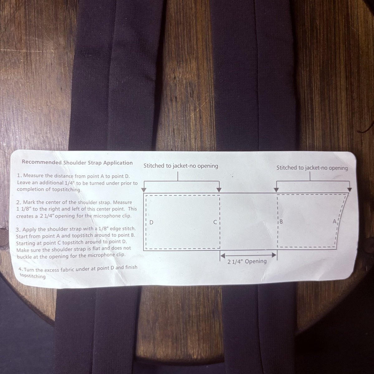 Sew-In Shoulder Straps For Jacket