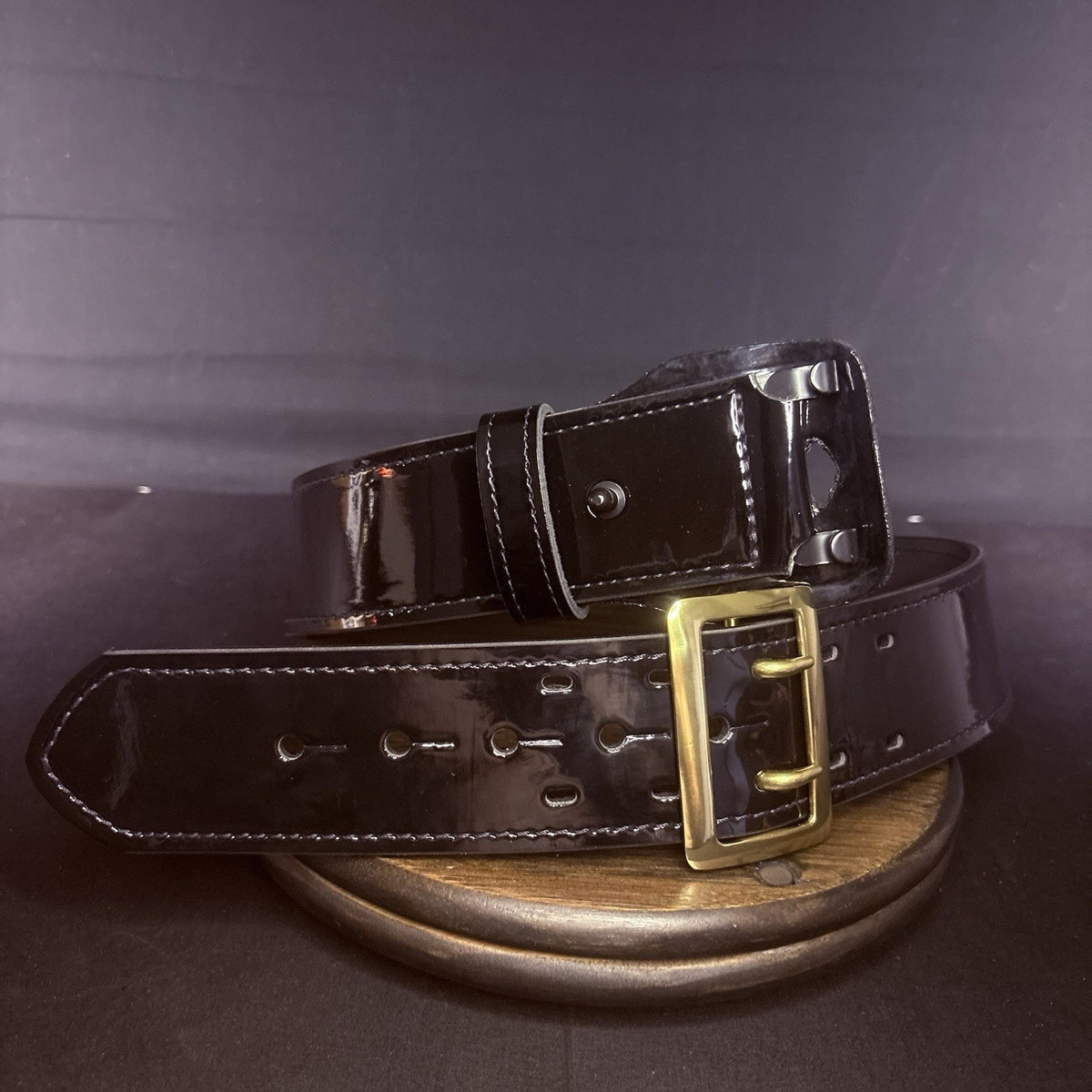 G&G Women's Duty Belt Size 30" SALLY BROWNE USA High Gloss Leather, Brass Buckle