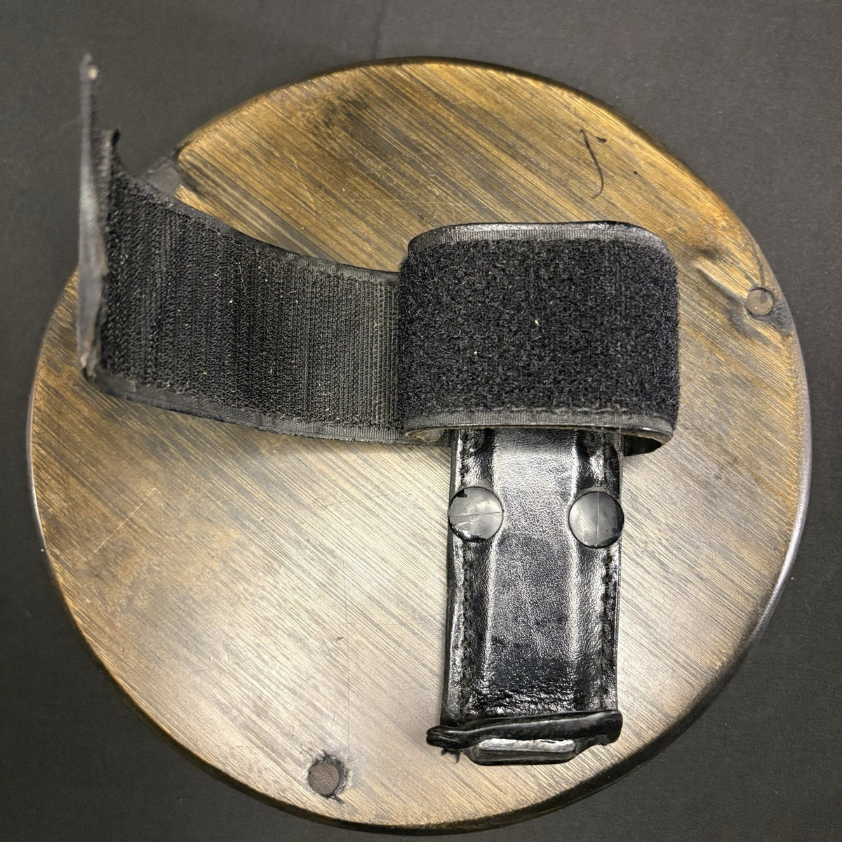 Aker Universal Radio Holder, 588U Basketweave Leather Brass Snap Belt Loop