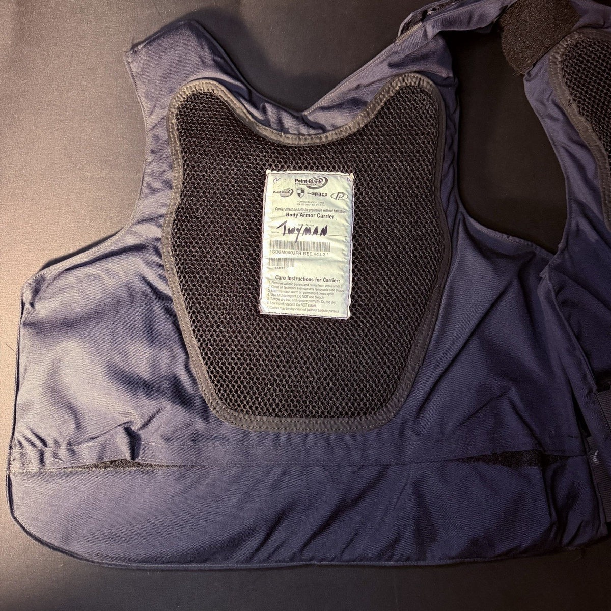 PB Tactical 3A Carrier Vest Size Medium Long Blue Ballistic IIIA, Vented Padding