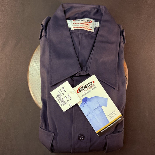 Elbeco Long Sleeve Service Shirt Size 2XL 18.5 Dark Navy Class A Uniform Button