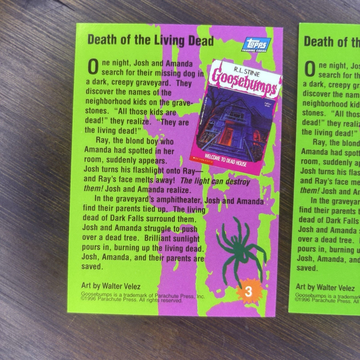 1996 Goosebumps #3 Death of the Living Dead Lot Of (2) High Grade Topps Card