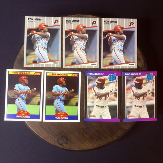 Ron Jones (Lot Of 7) Rated Rookie Cards, Donruss, Fleer, Score #574, #40, #639
