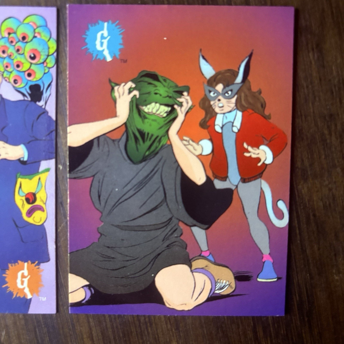 1996 Topps Goosebumps Lot Of (2) "The Mask" Trading Cards All High Grade