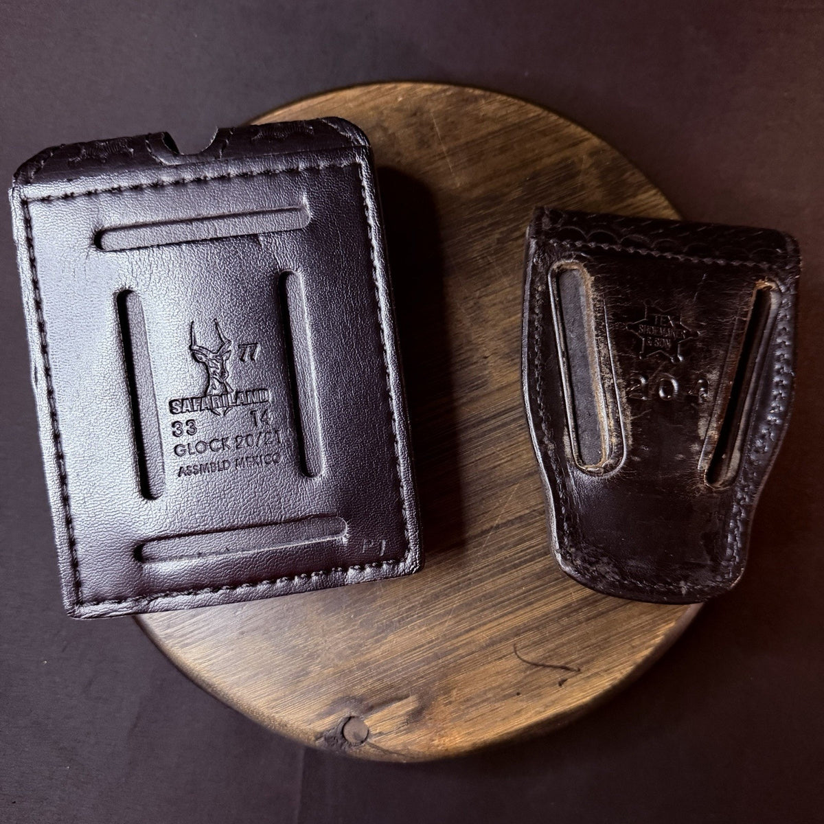 Safariland Double Magazine Pouch GLOCK 20/21 w/ Tex Shoemaker Handcuff Case 204