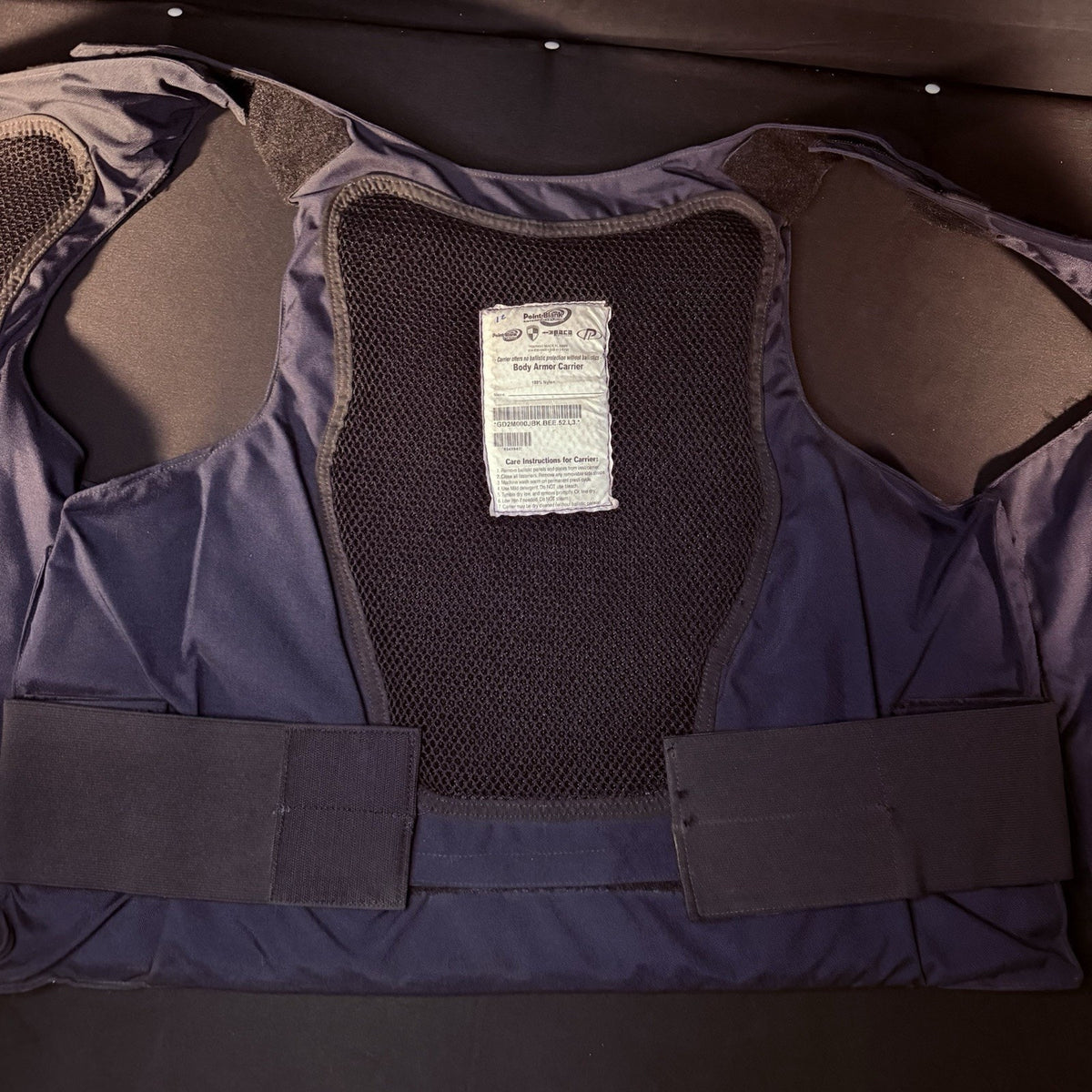 PB Tactical 3A Carrier Vest Size XL 52 Long Blue Ballistic IIIA w/Vented Padding