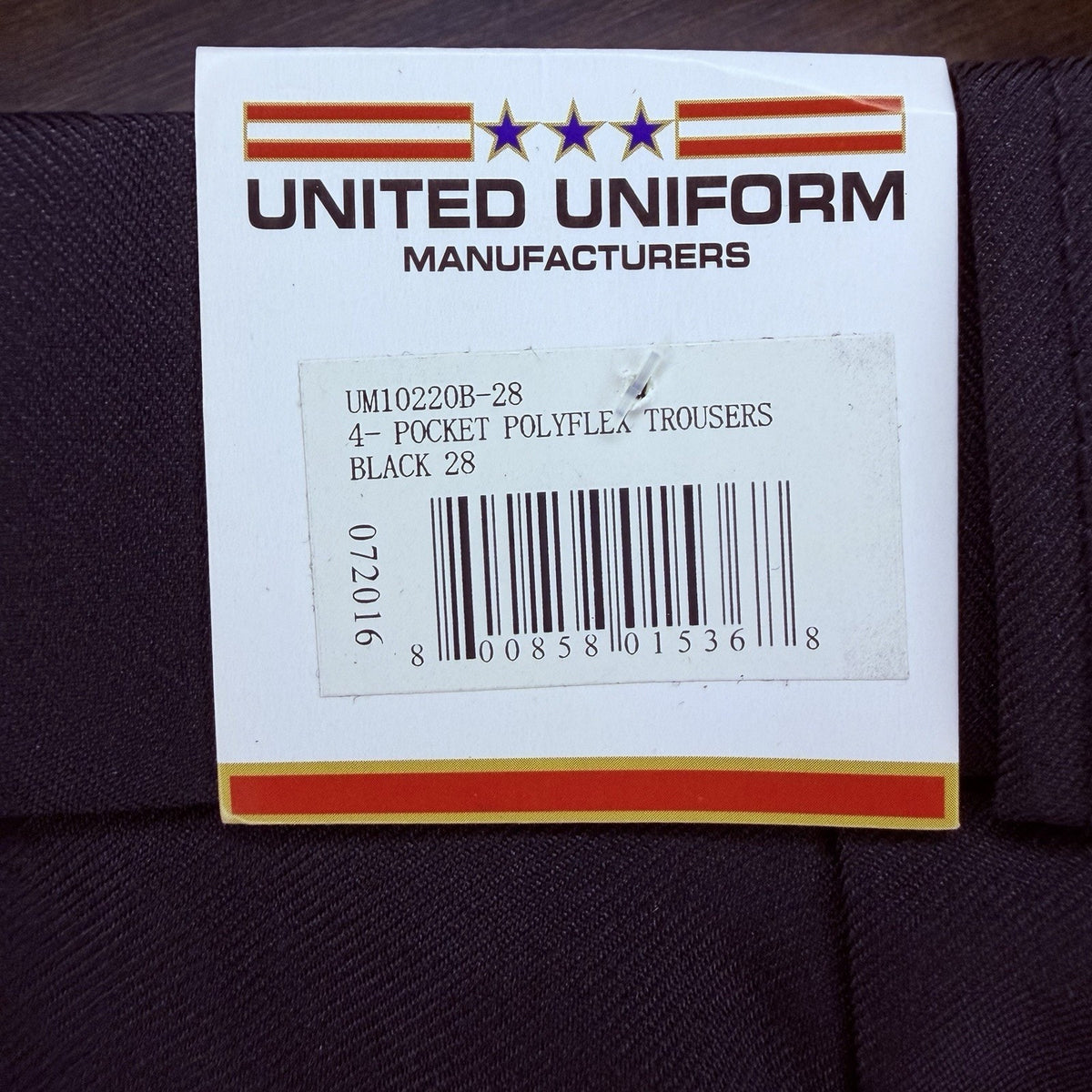 United Uniform Class A Pants Size 28" Polyflex Trousers Unhemmed 4 Pockets NEW