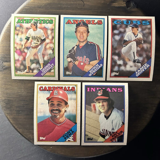 1988 Topps High Grade Cards #635, #197, #419, #247, #451 MLB Baseball (Lot Of 5)