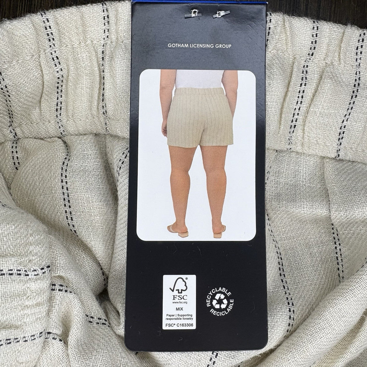 BLANKNYC Linen Blend Stripe Shorts Size Large High Rise Elastic Waist 5" Inseam