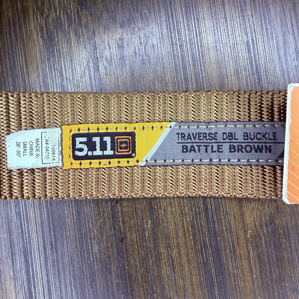 5.11 Traverse Double Buckle Belt Size Small 28"- 30" Battle Brown Tactical EDC