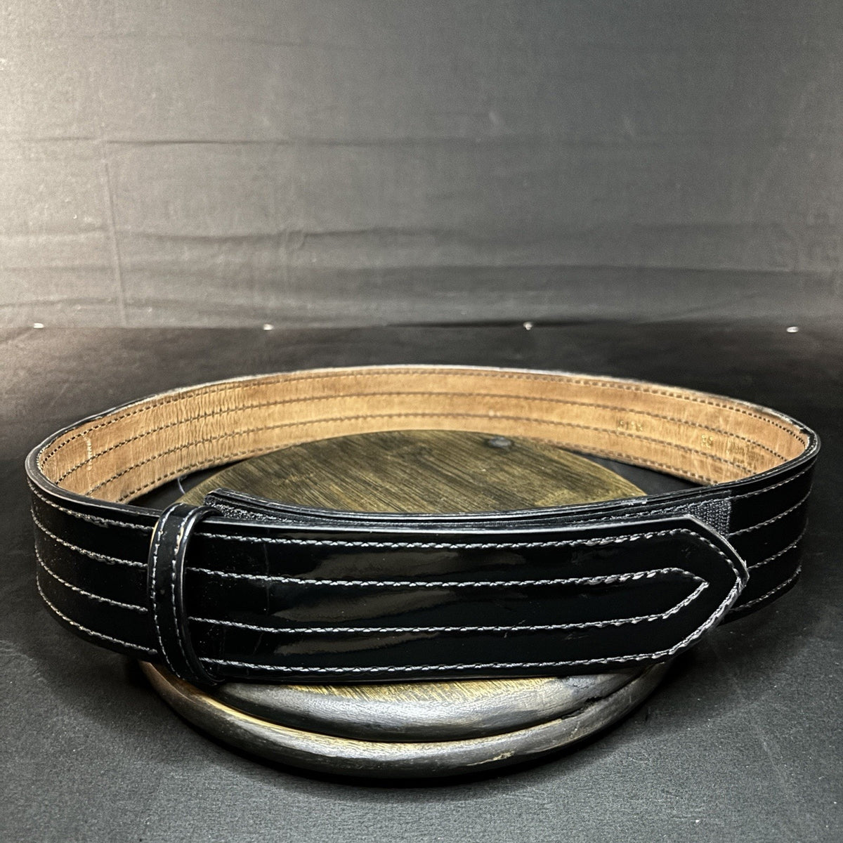 Don Hume Duty Belt Size 36" Hi-Gloss Belt Keeper Quad Stitched Leather B120 2.25