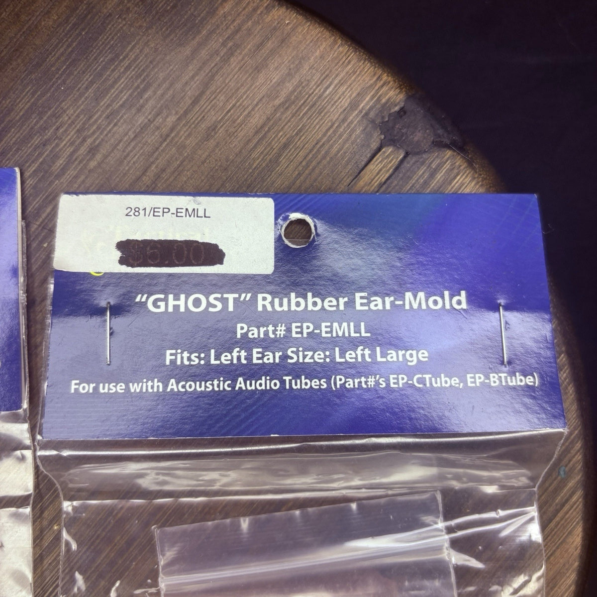 GHOST Two Way Radio/Lapel Left Ear Size Large Mold Open Ear Insert