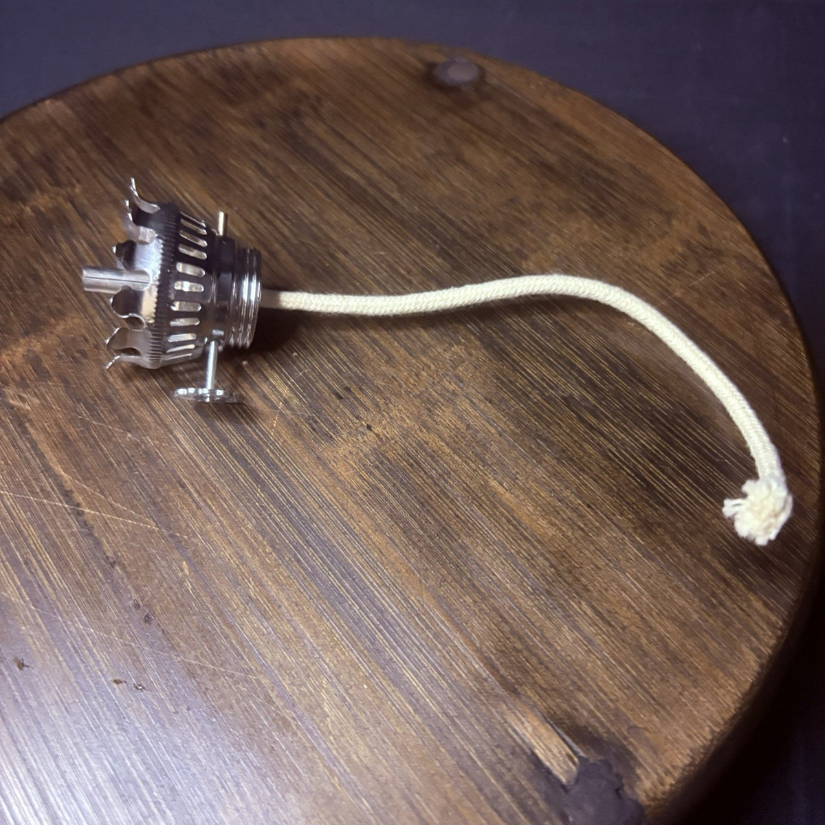Kerosene Oil Lamp Burner 1/4" Wick 3/4" Threads Silver Tone