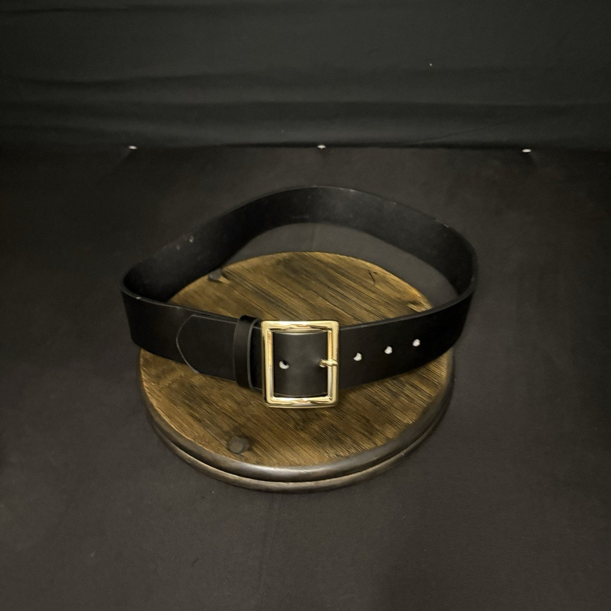 Galls Off Duty Belt Size 32” Plain Black Leather w/ Chrome Buckle LP1213 Law Pro