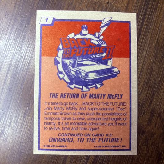 Back To The Future 2 1989 Topps #1 Title Card Will Grade High, See Photos