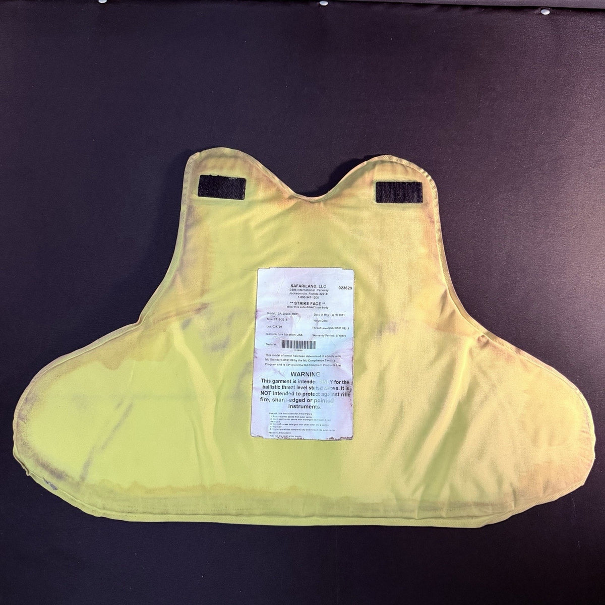 Second Chance Level 2 II Ballistic Vest Size XL Concealable Bulletproof Armor