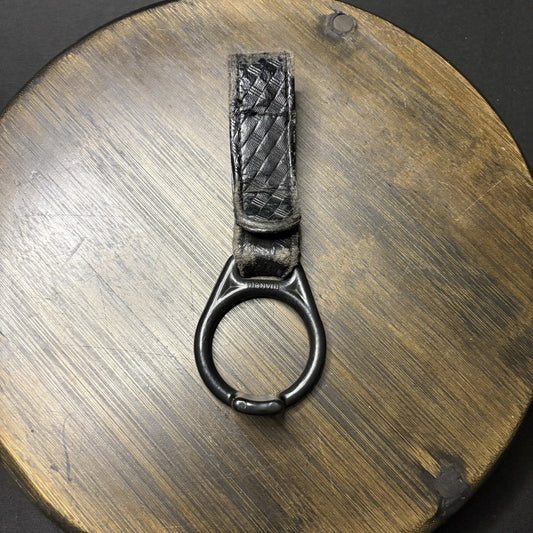 Bianchi Belt Keepers And Baton Ring Basketweave Leather (Lot Of 4 Keepers)