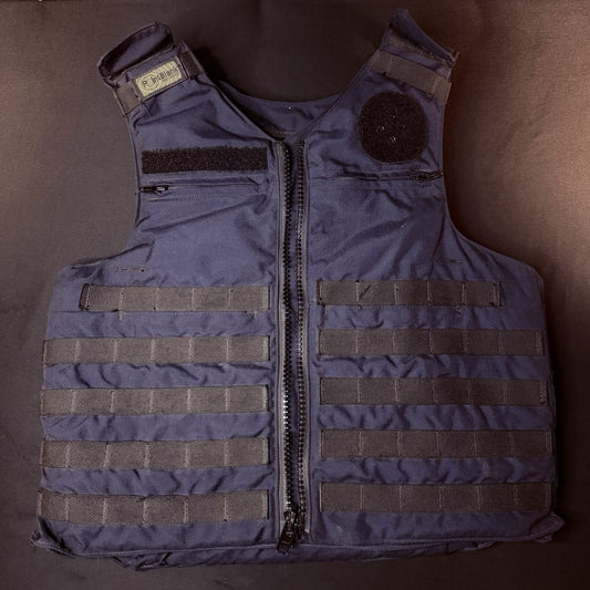 PB Tactical 3A Carrier Vest Size Medium Long Blue Ballistic IIIA, Vented Padding