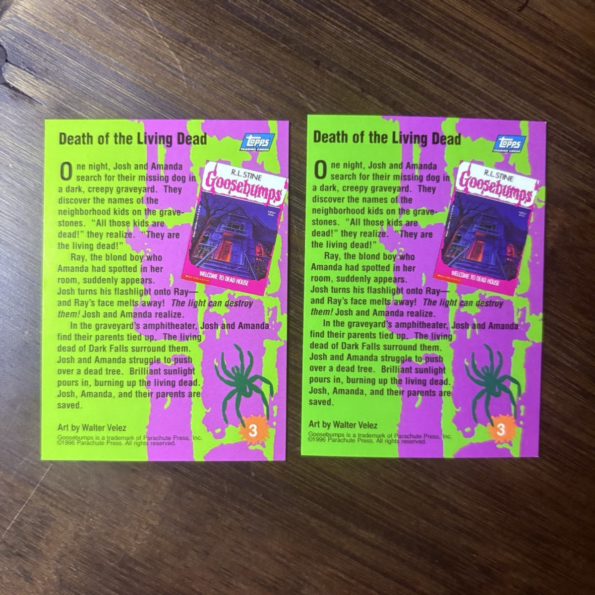 1996 Goosebumps #3 Death of the Living Dead Lot Of (2) High Grade Topps Card